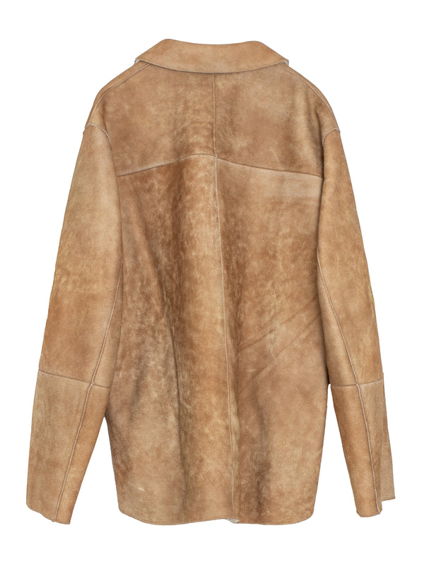 Men's Merino Mouton Shirt Blouson Beige