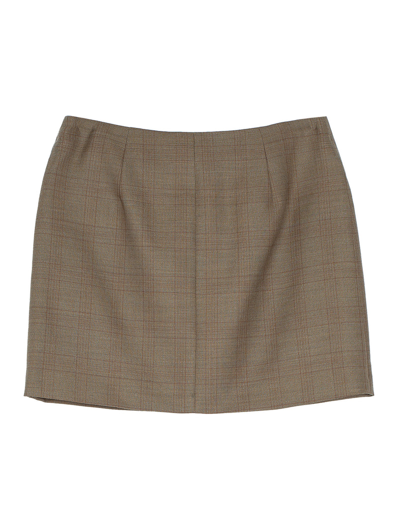 Women's Bluefaced Wool Mini Skirt Brown Check