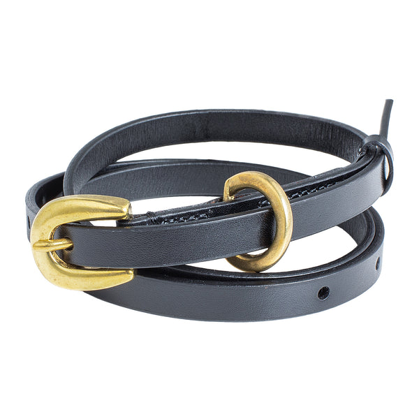 Auralee Women's Leather Narrow Belt Black – Opia