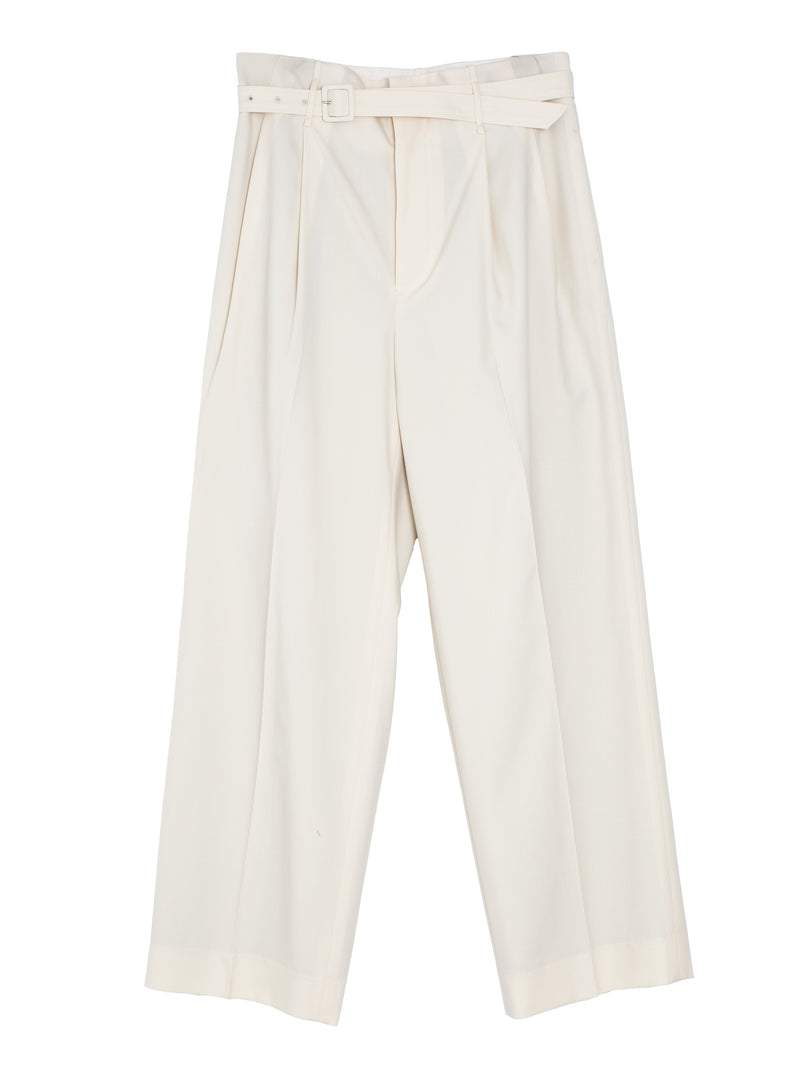 Women's Super Fine Tropical Wool Two Tuck Slacks Ivory