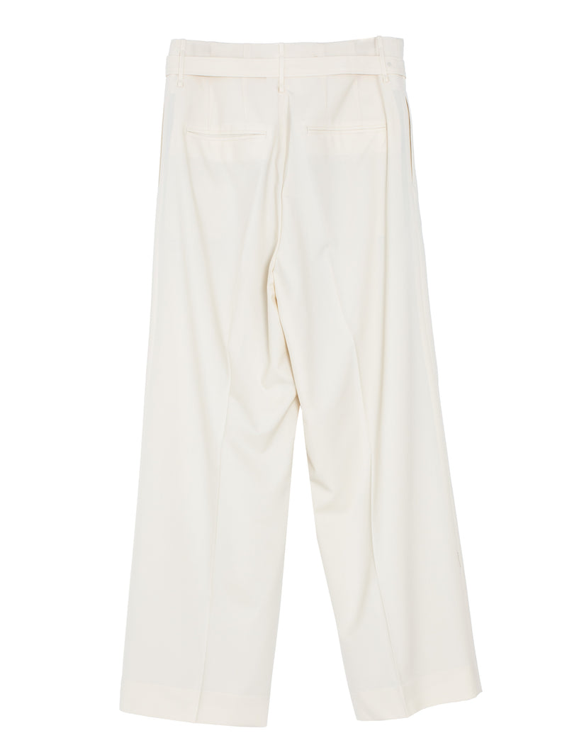 Women's Super Fine Tropical Wool Two Tuck Slacks Ivory