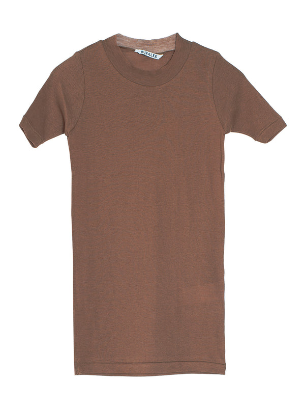 Women's Super High Gauge Sheer Rib Tee Brown