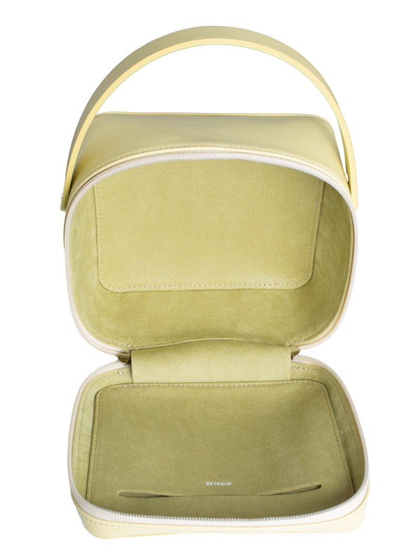 Women’s Leather Small Travel Case Yellow Made By Aeta