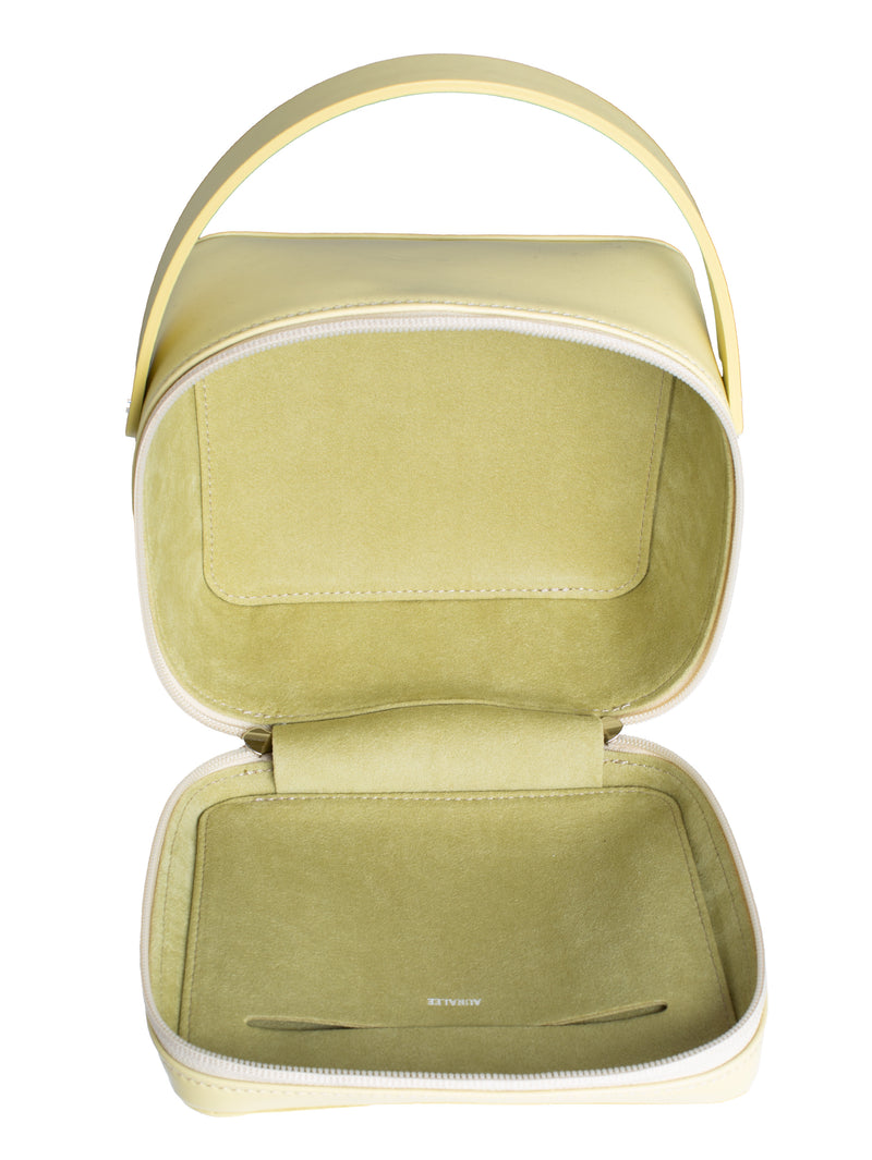 Women’s Leather Small Travel Case Yellow Made By Aeta