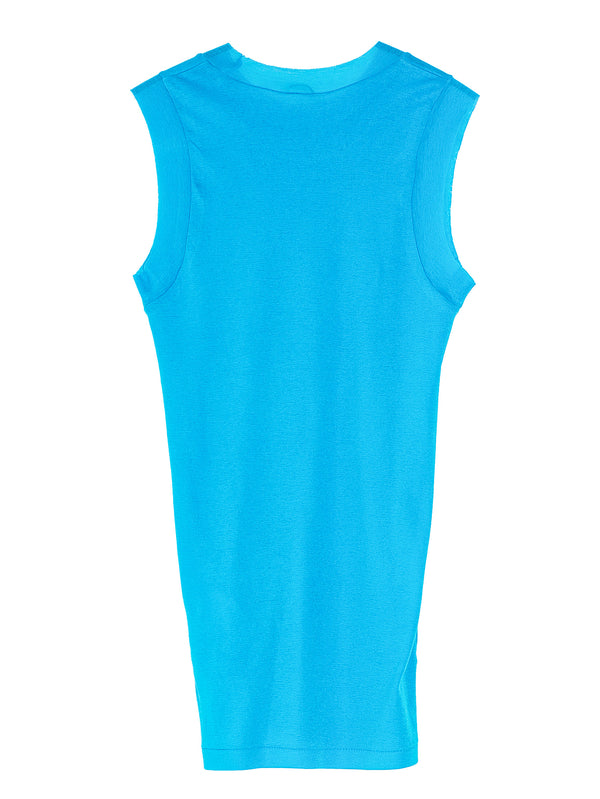 Women's Super High Gauge Sheer Rib Tank Turquoise Blue