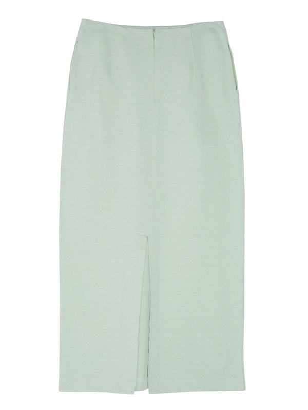 Women's Cotton Slub Rayon Plaiting Skirt Pistachio