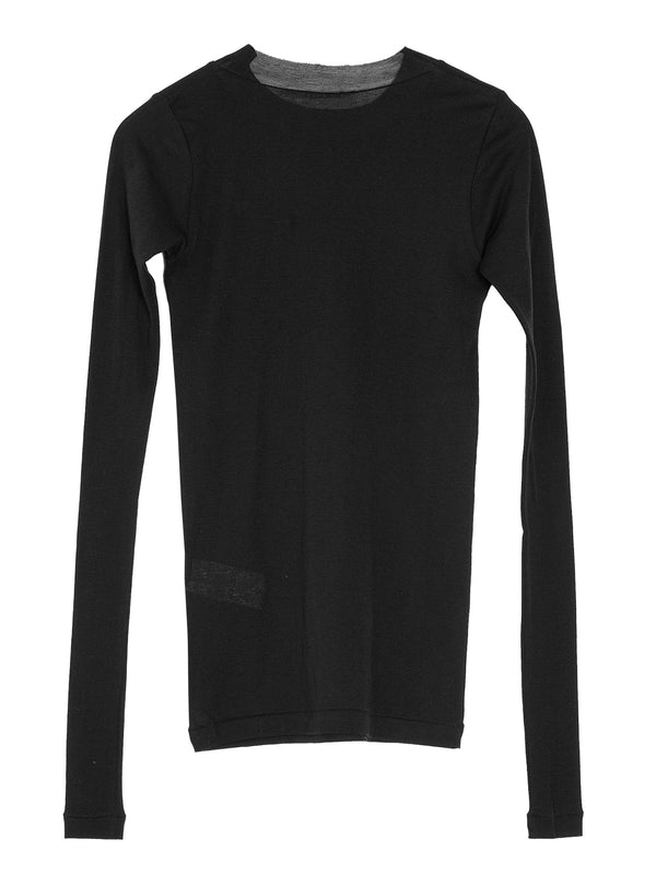 Women's Super High Gauge Sheer Rib Long Sleeve Tee Black