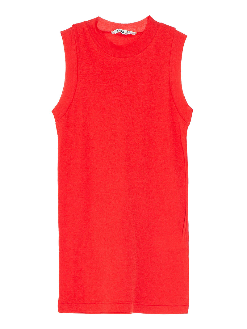 Women's Super High Gauge Sheer Rib Tank Top Red