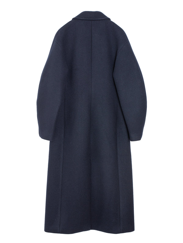 Women’s Sponge Wool Melton Soutien Collar Coat Dark Navy