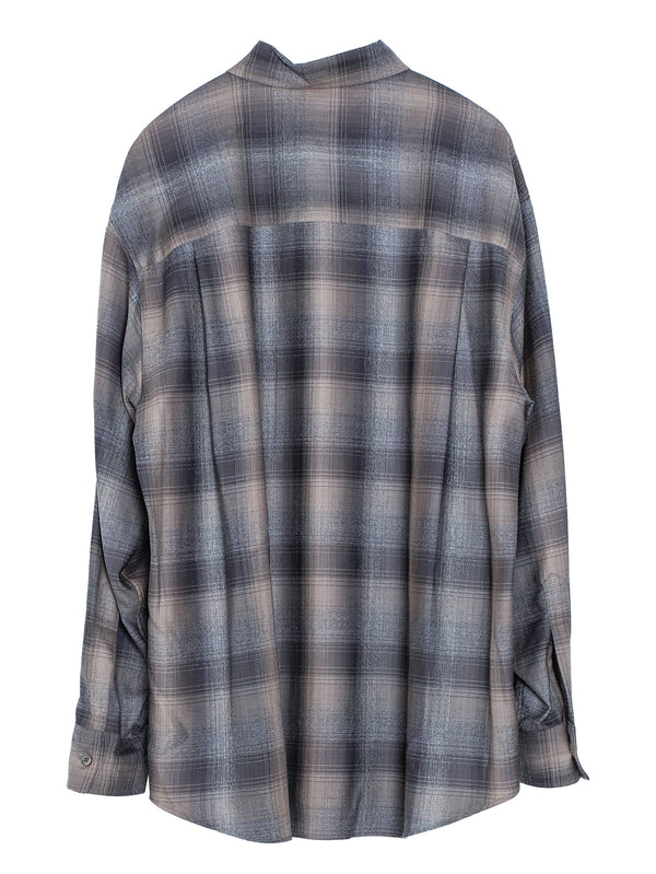 Men’s Super Light Wool Check Shirt Charcoal Gray Check