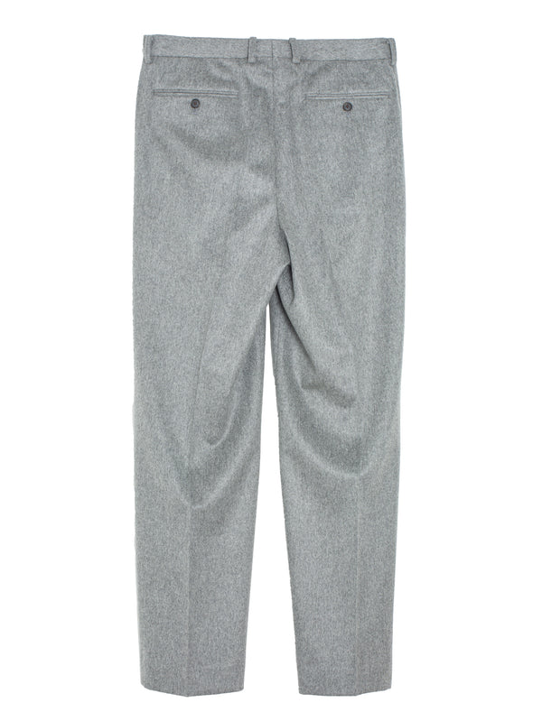 Men's Cashmere Moleskin Two Tuck Slacks Top Grey