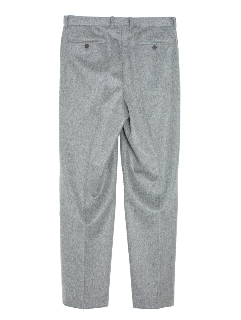 Men's Cashmere Moleskin Two Tuck Slacks Top Grey