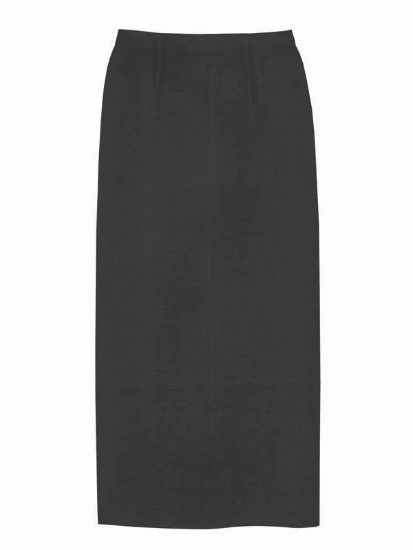 Women's Wool Stretch Double Face Knit Skirt Black