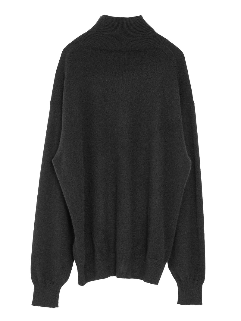 Men's Baby cashmere Knit Turtle Top Black