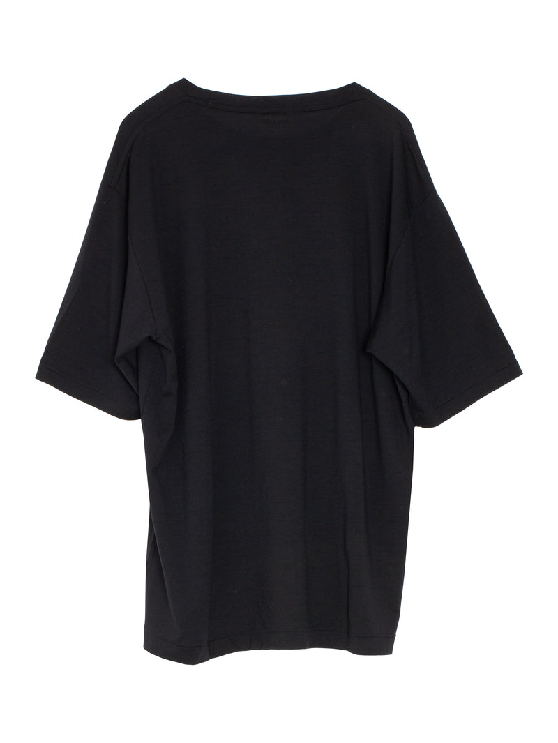 Men's Super Soft Wool Jersey Tee Light Black