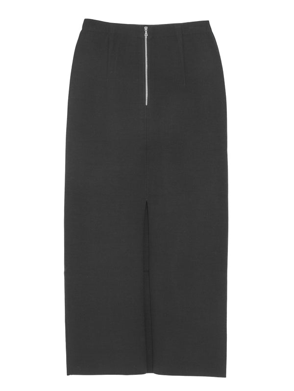 Women's Wool Stretch Double Face Knit Skirt Black
