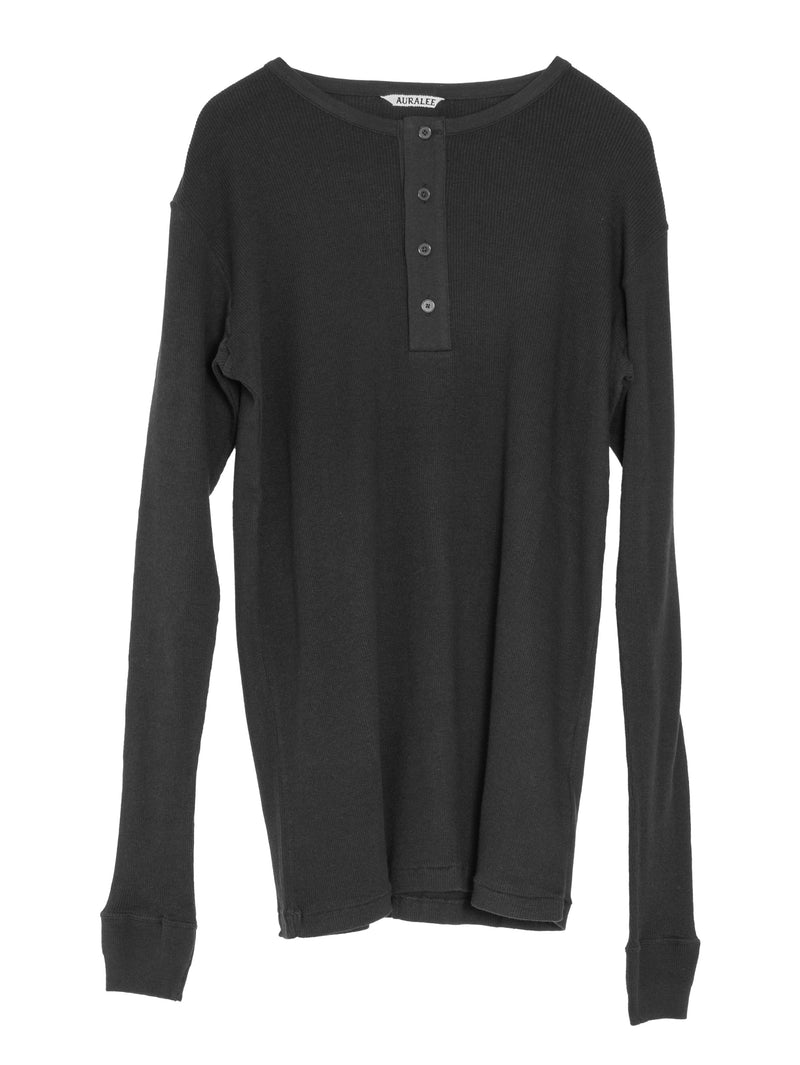 Men's Organic Soft Rib Henly Neck Pullover Black