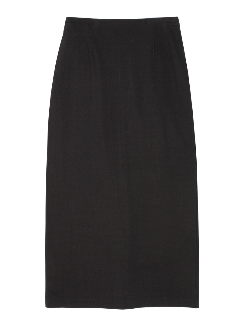Women's Cotton Slub Rayon Plaiting Skirt Black