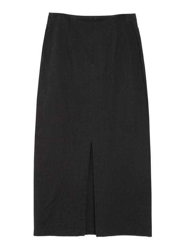 Women's Cotton Slub Rayon Plaiting Skirt Black