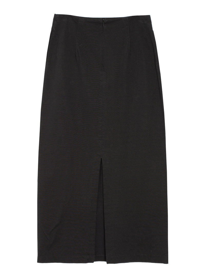 Women's Cotton Slub Rayon Plaiting Skirt Black