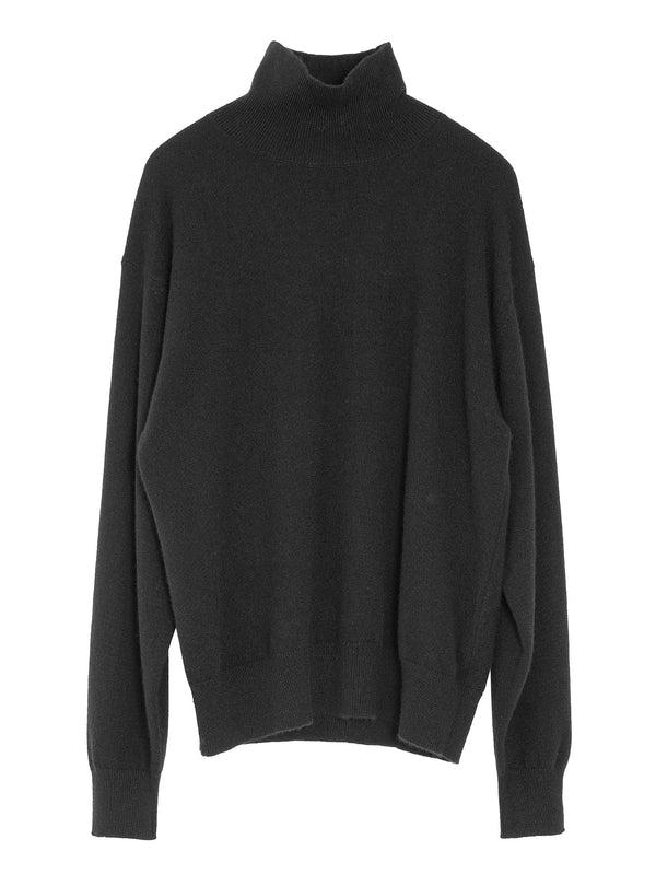 Women's Baby Cashmere Knit Turtle Top Black