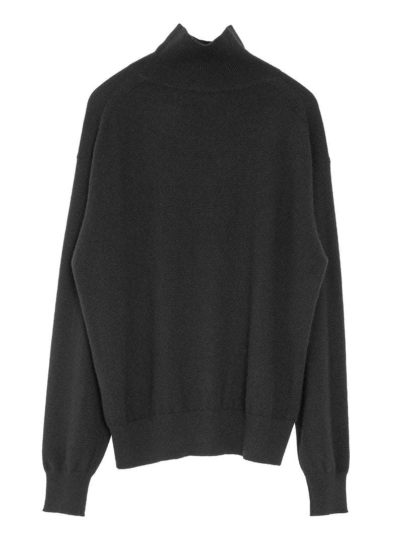 Women's Baby Cashmere Knit Turtle Top Black