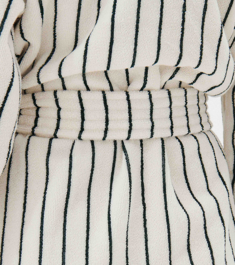 Classic Bathrobe Striped Racing Green