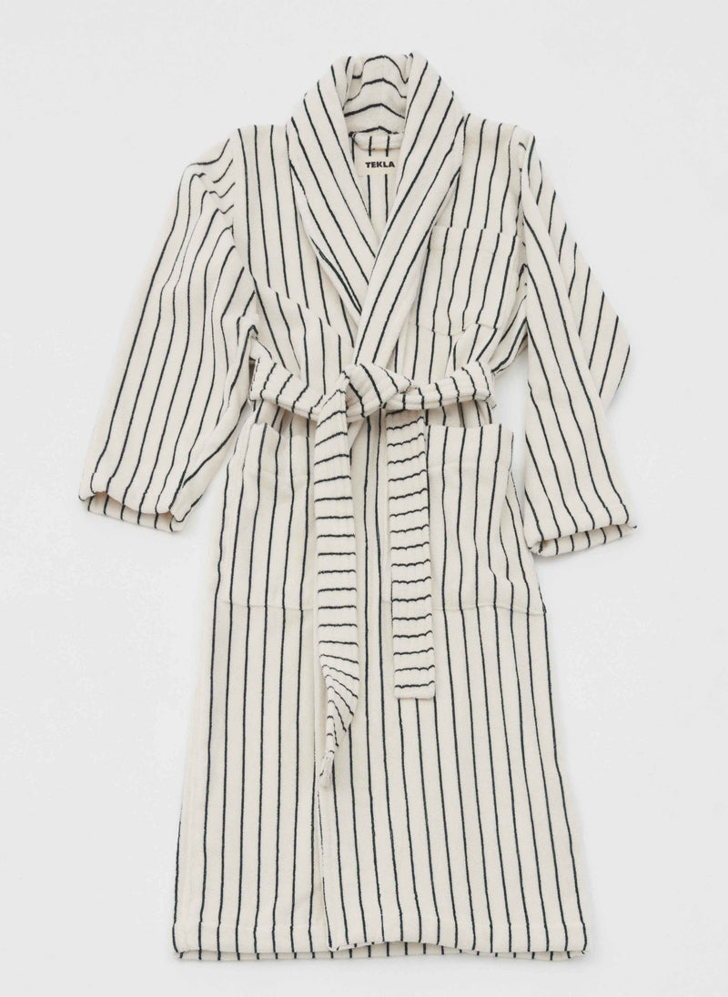 Classic Bathrobe Striped Racing Green