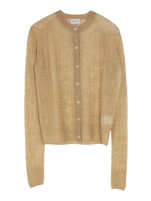 Fine Mohair Silk Cardigan Camel