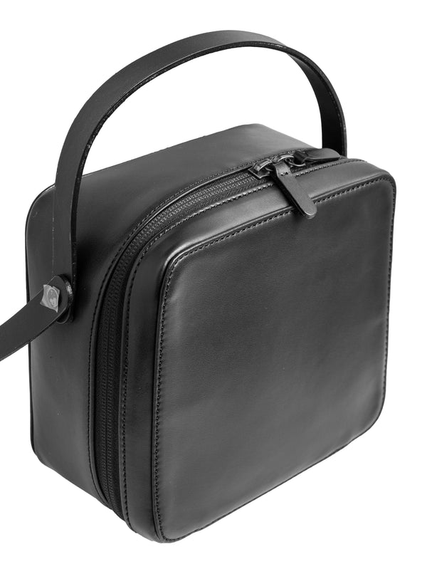 Leather Shoulder Bag Black Made By Aeta