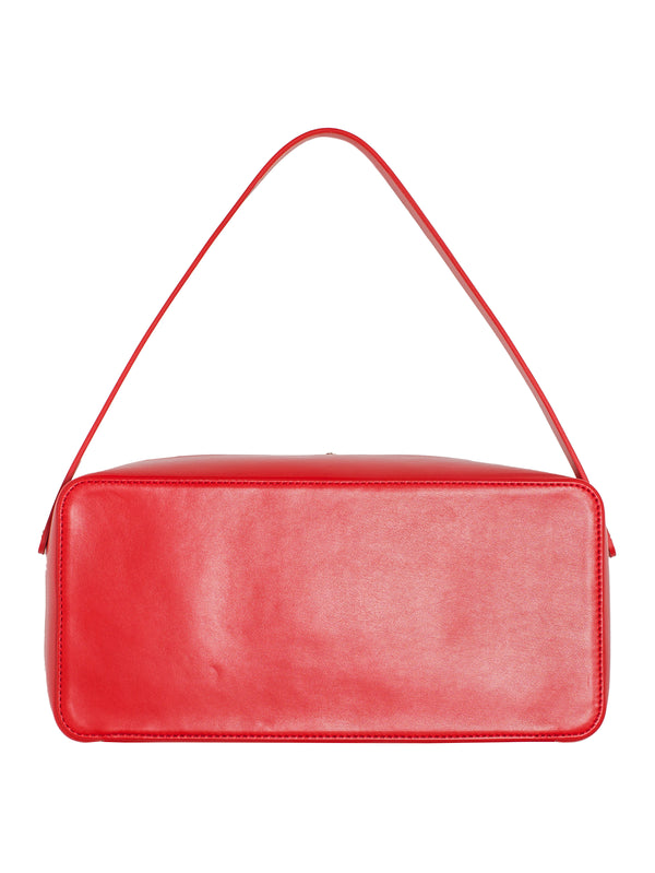 Leather Square Bag Red Made By Aeta