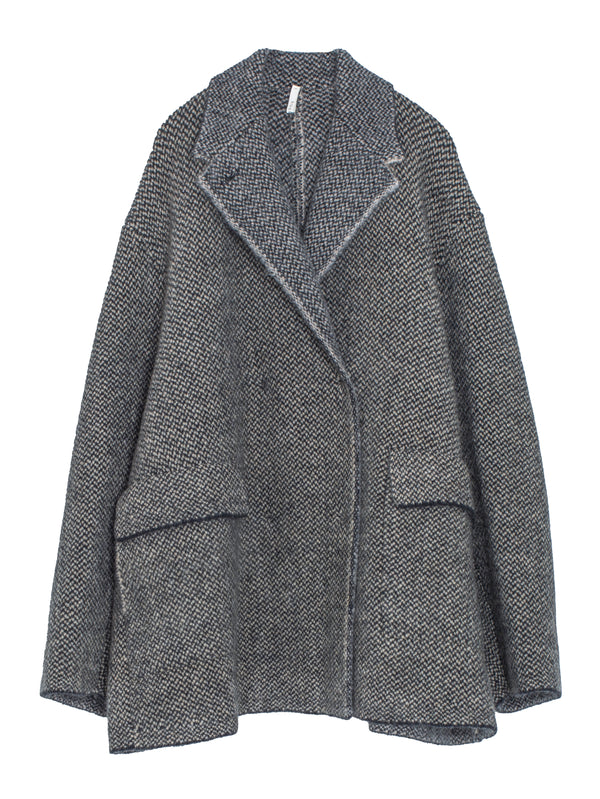 Bob’s Texture Wool Double Breast Jacket Black Natural