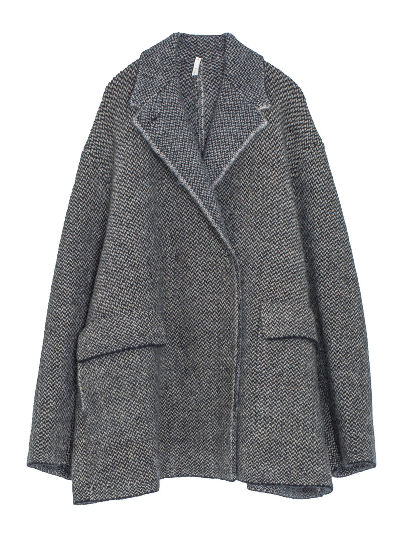 Bob’s Texture Wool Double Breast Jacket Black Natural