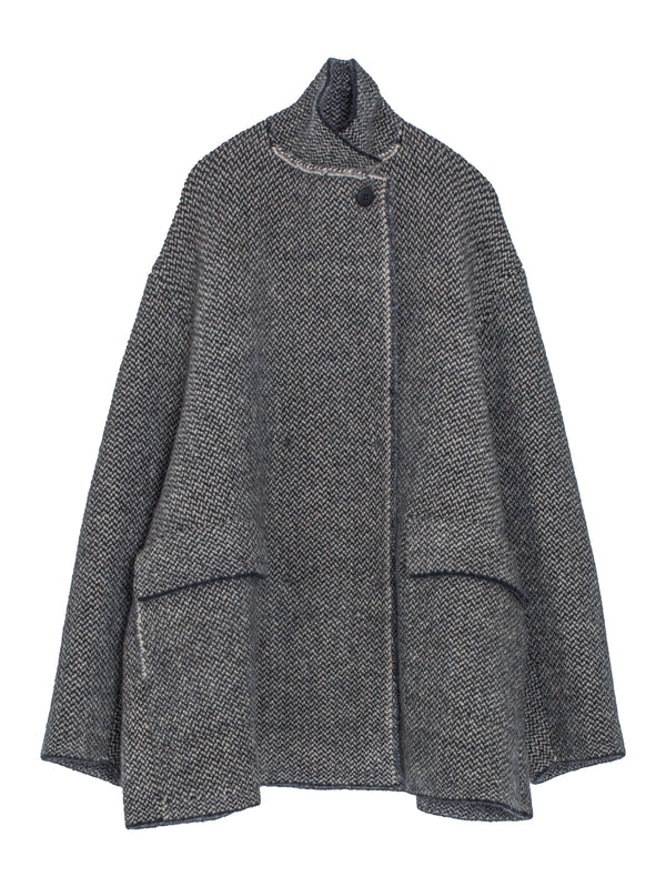 Bob’s Texture Wool Double Breast Jacket Black Natural
