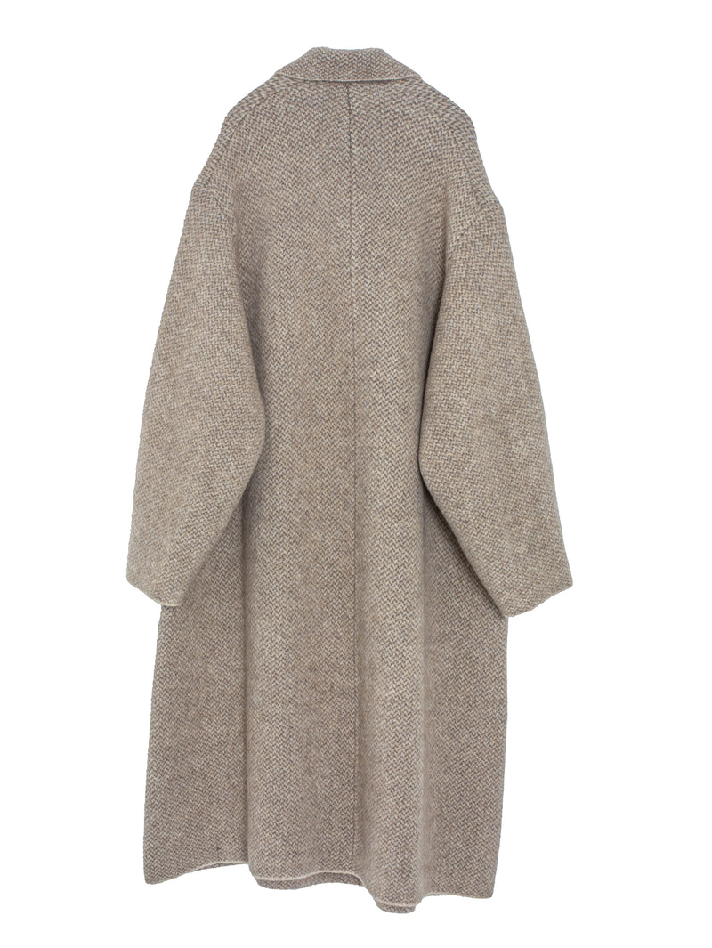 Bob’s Texture Wool Double Breast Coat Natural