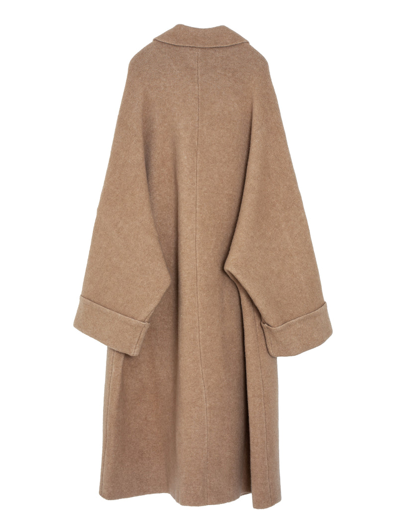 Light and Dark Double Breast Coat Camel