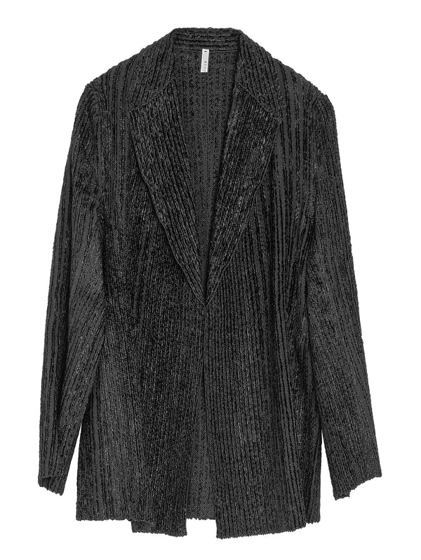 Velvet Ribs Wool Jacket Black