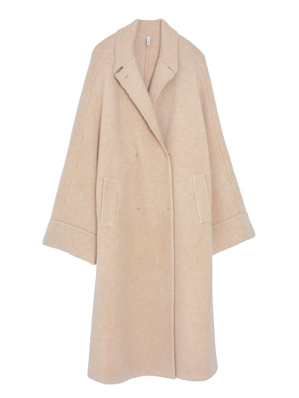 Light and Dark Camel Double Breast Coat Albino