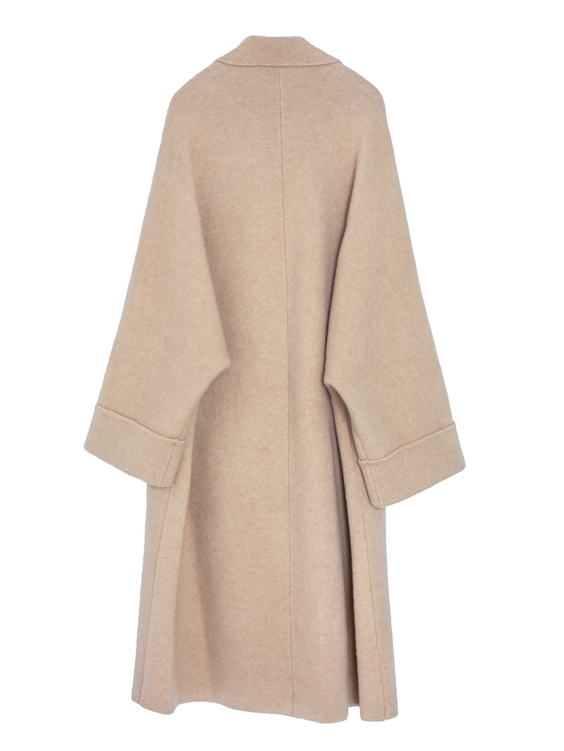Light and Dark Camel Double Breast Coat Albino