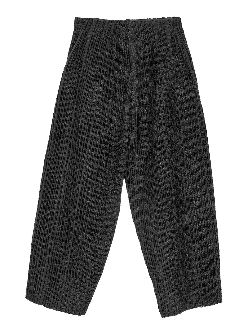 Velvet Ribs Wool Trousers Black