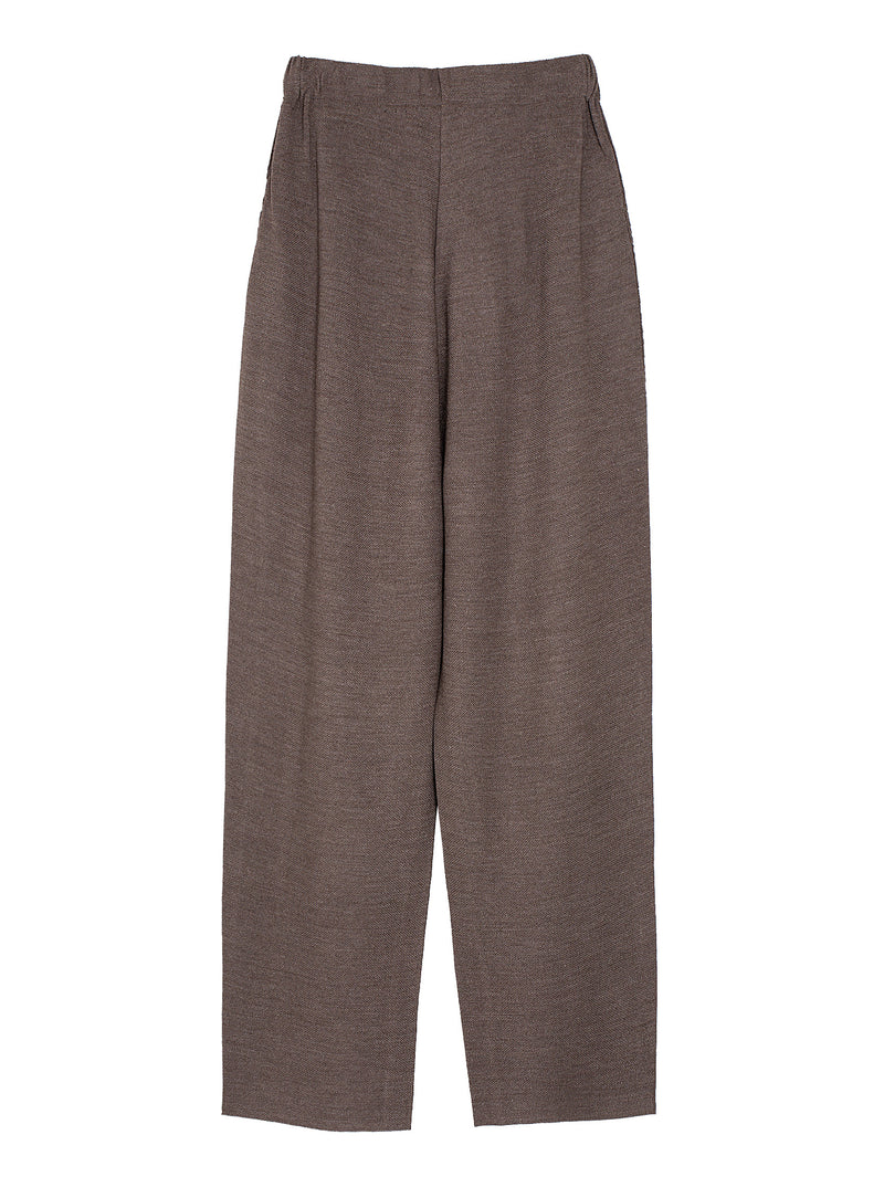 Silk Pleated Trousers Dark Taupe