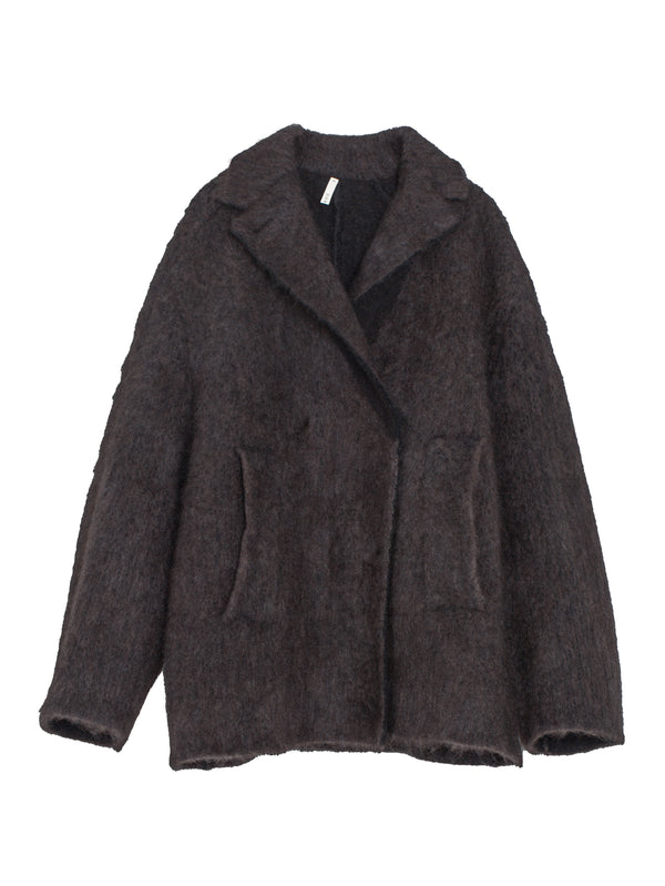 Bob’s Fur Double Breast Wool Jacket Brown
