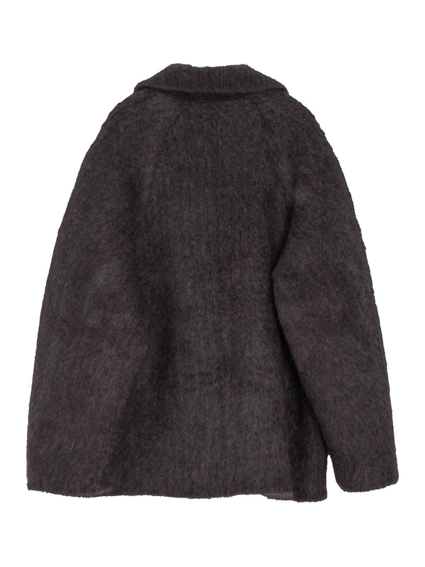 Bob’s Fur Double Breast Wool Jacket Brown