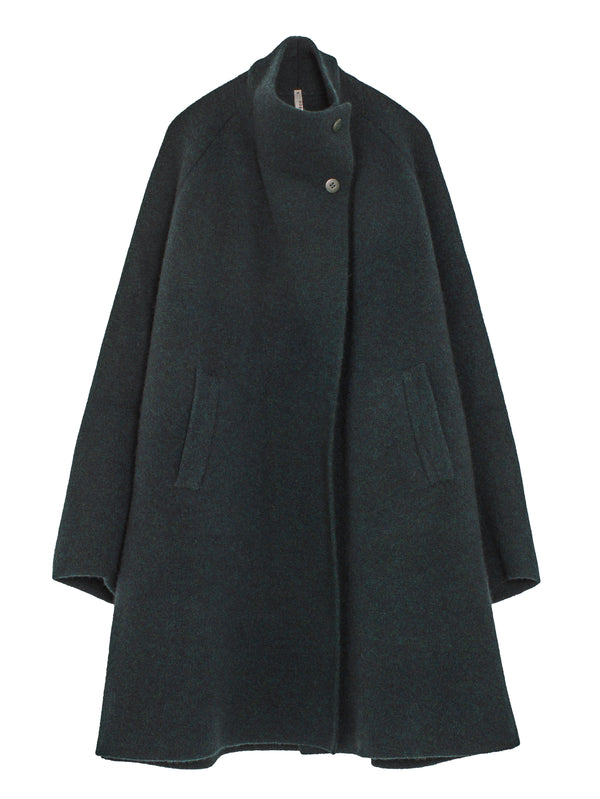 Double Time Wool Double Breast Coat Dark Green