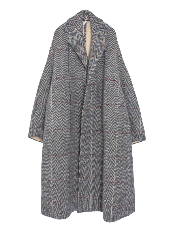 Camel Double Breast Coat Charcoal Albino
