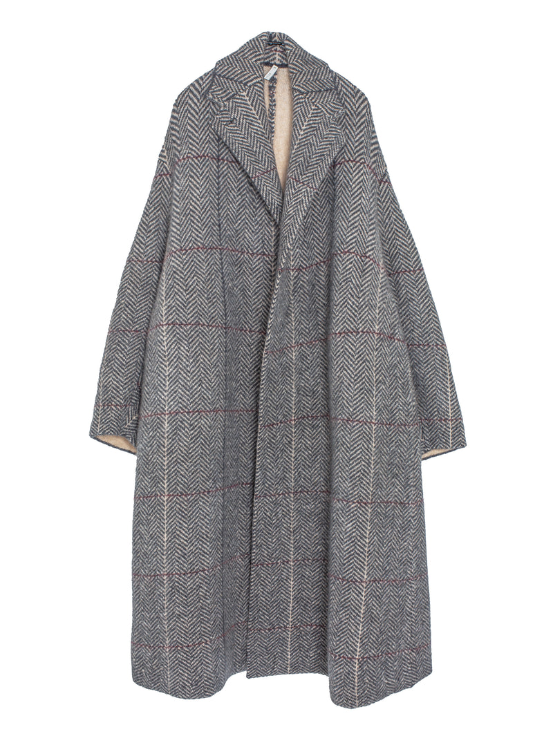 Camel Double Breast Coat Charcoal Albino