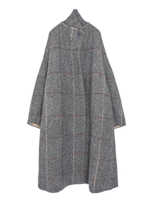 Camel Double Breast Coat Charcoal Albino