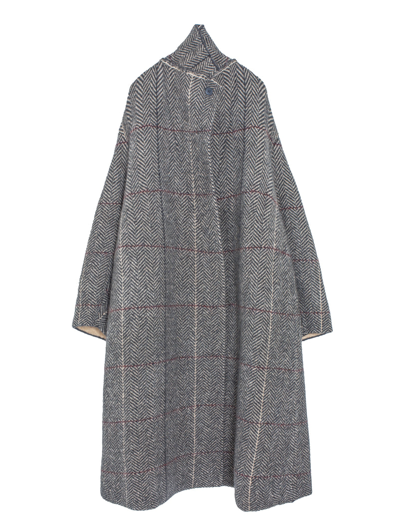 Camel Double Breast Coat Charcoal Albino