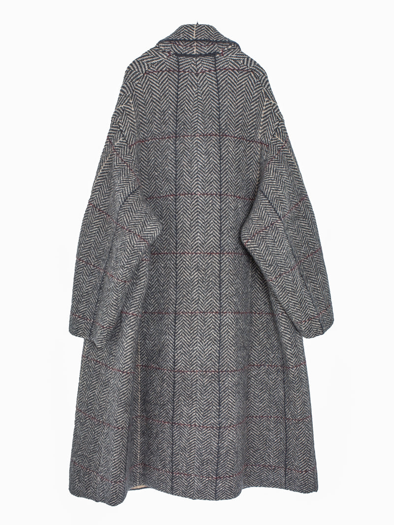 Camel Double Breast Coat Charcoal Albino