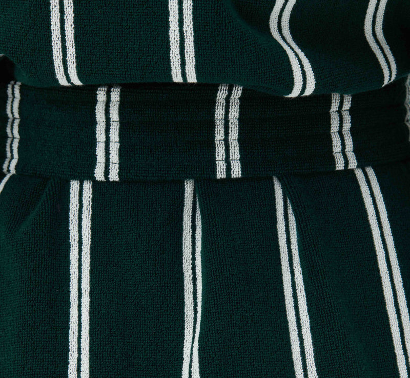 Classic Bathrobe Forest Green Stripes